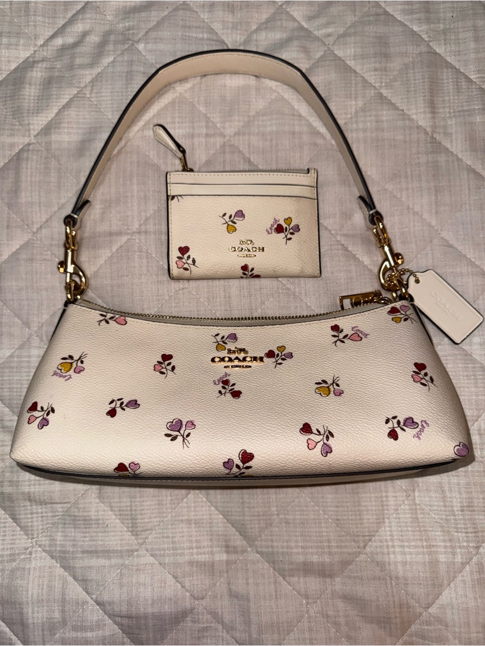 Coach “Charlotte” Shoulder Bag with Matching Mini Card Wallet